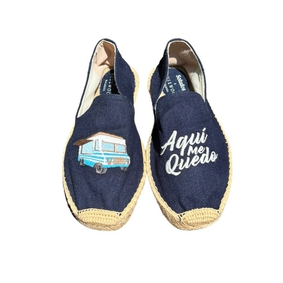 🌻NEW SOLUDOS X ROSEWOOD Aqui Me Quedo Camper Slip On Espadrille Shoes Size 9 - Picture 13 of 13